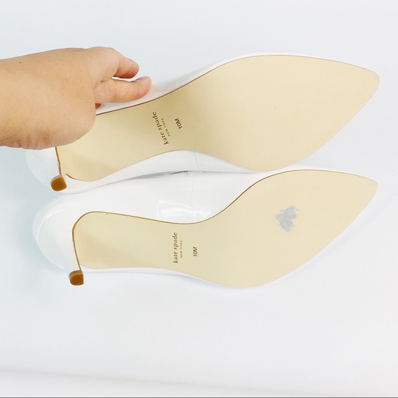 Kate Spade White Vida Pointed 3" Heels Patent - Picture 6 of 6
